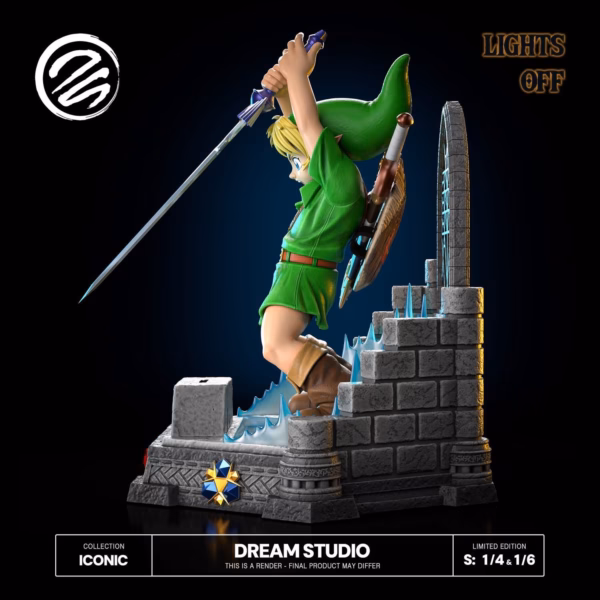 The Legend of Zelda Dream Studio Ocarina Of Time Link Pulling Master Sword Resin Statue 8