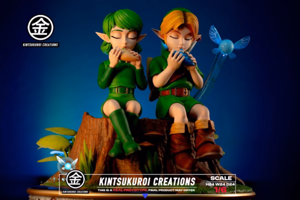 The Legend of Zelda Kintsukuroi Creations Link x Saria Diorama Resin Statue 2