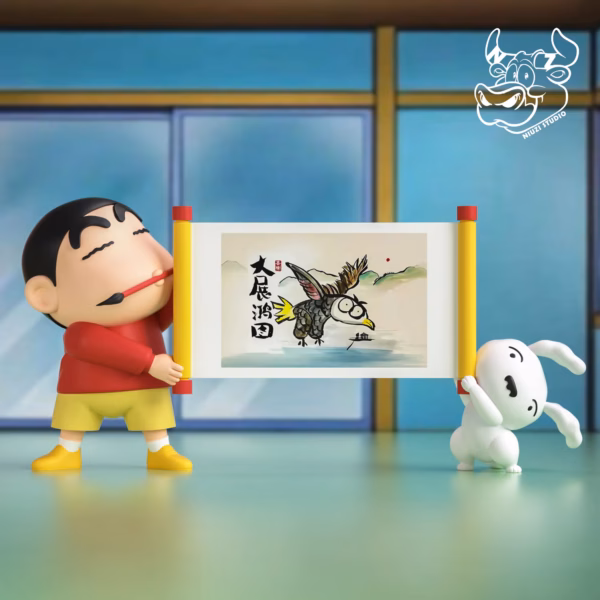 Crayon Shin Chan NIUZI Studio Great Ambition Calligraphy Shin Chan Resin Statue 2