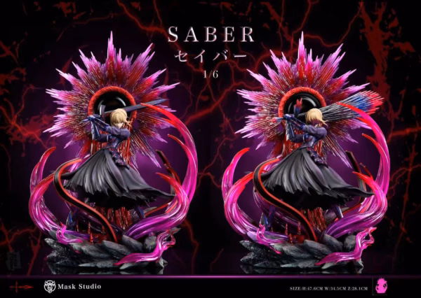 Fate Stay Night Mask Studio Black Saber Resin Statue 2