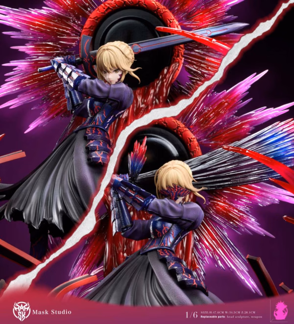 Fate Stay Night Mask Studio Black Saber Resin Statue 3