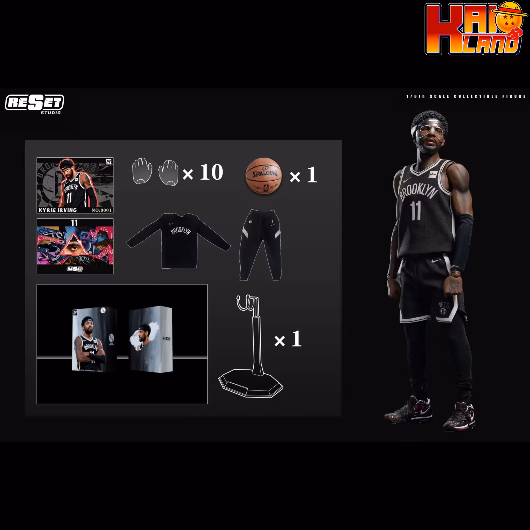 NBA Reset Studio Nets Masked Kyrie Irving Collectible Action Figure