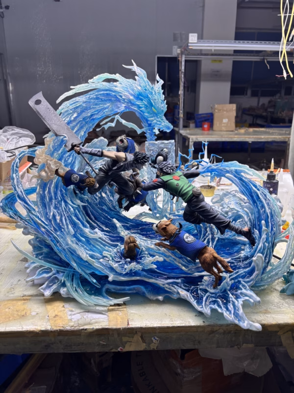 Naruto Loiter Studio Momochi Zabuza VS Hatake Kakashi Resin Statue 1