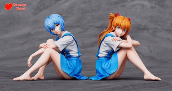 Neo Genesis Evangelion Strange Thief Studio School Uniform Asuka x Rei Resin Statue 1