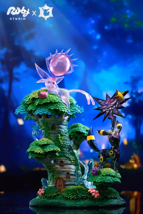 Pokemon Ruby Studio Espeon x Umbreon Resin Statue 1