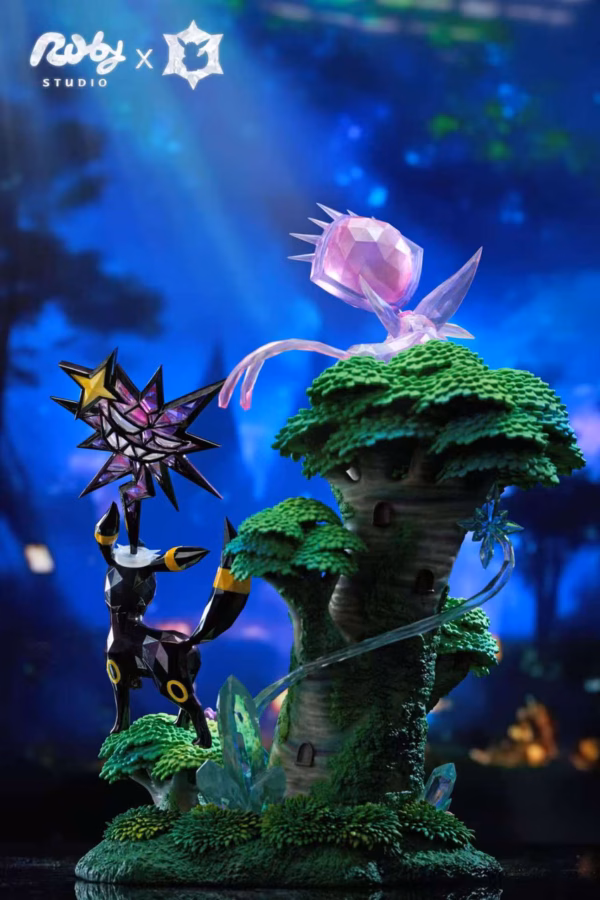 Pokemon Ruby Studio Espeon x Umbreon Resin Statue 3