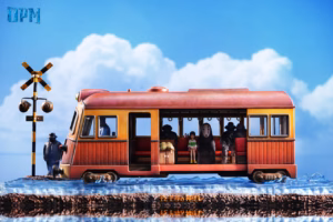 Spirited Away OPM Studio Bus On The Sea Resin Statue