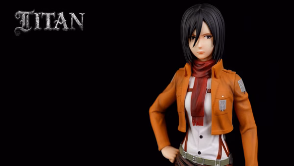 Attack On Titan Titan Studio Mikasa Ackerman x Keith Shadis Resin Statue 1