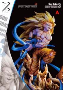 Dragon Ball ZY Studio X Poker Monster Studio Goku SSJ3 Kamehameha Resin Statue
