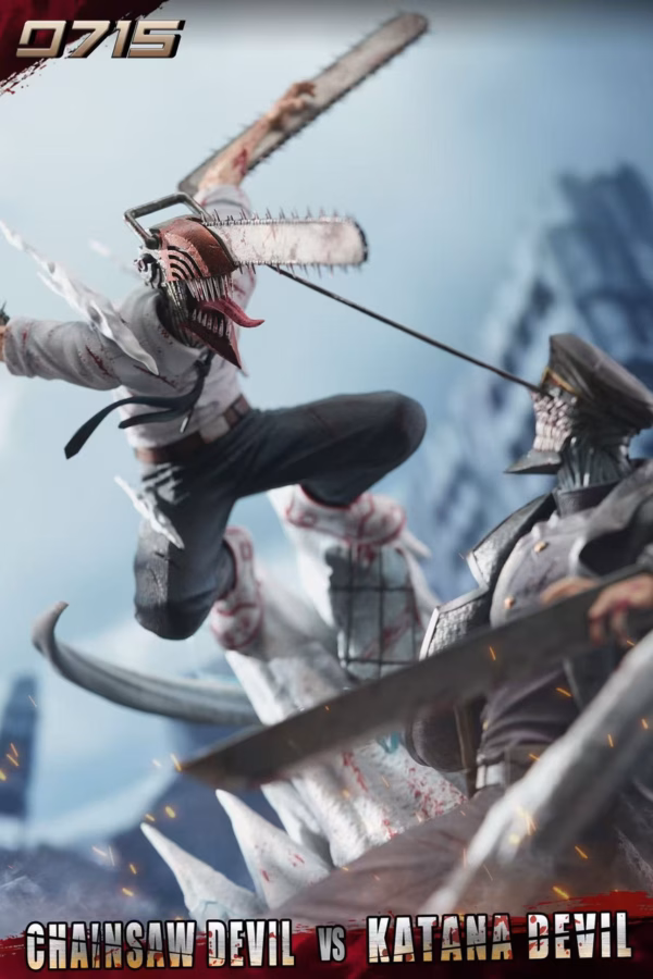 Chainsaw Man 0715 Studio Denji VS Samurai Sword Resin Statue 3