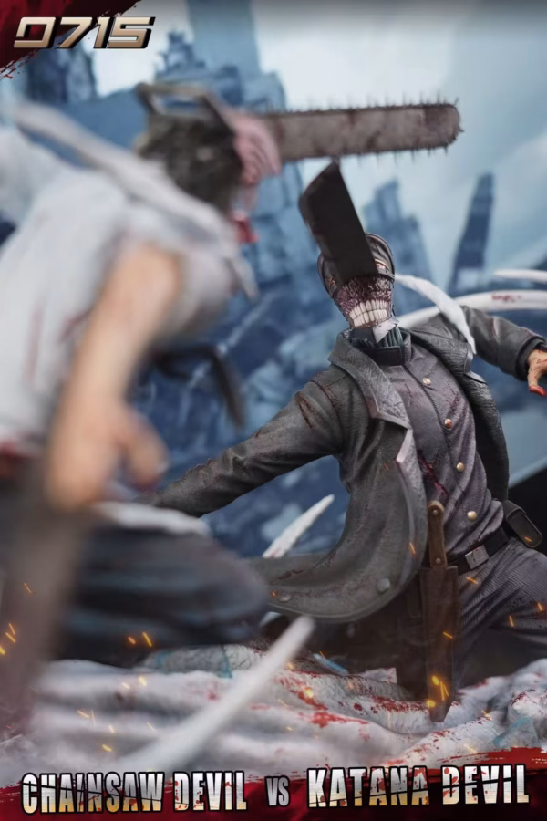 Chainsaw Man 0715 Studio Denji VS Samurai Sword Resin Statue 4