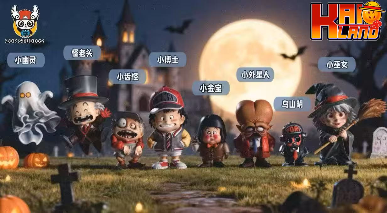 Dr Slump ZOR Studio Halloween Cover Pages Sitting in a Row Resin Statue