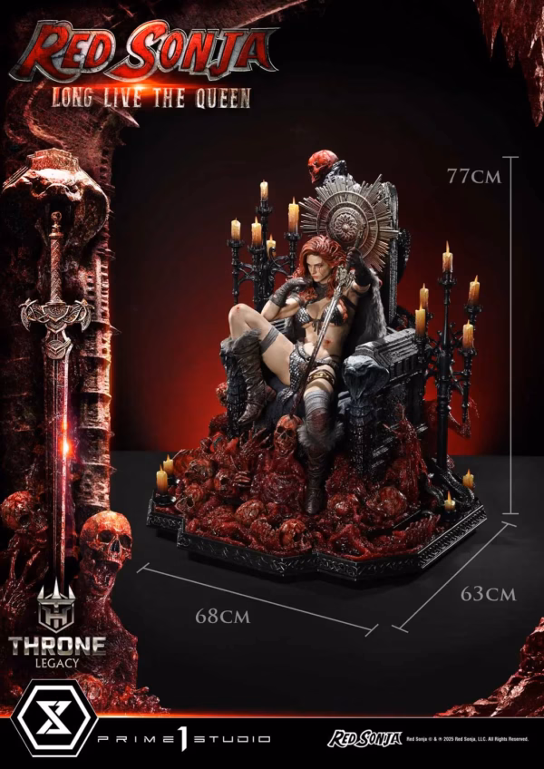Marvel Prime 1 Studio Throne Legacy Red Sonja Red Sonja Long Live the Queen Licensed Resin Statue 3