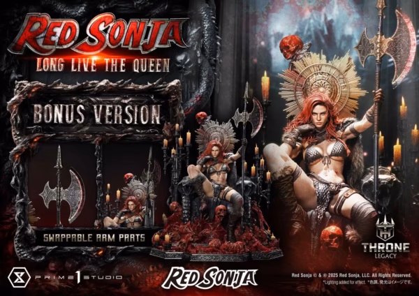 Marvel Prime 1 Studio Throne Legacy Red Sonja Red Sonja Long Live the Queen Licensed Resin Statue 6