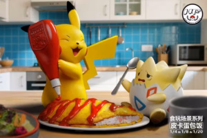 Pokemon KingFinger Studio Pikachu Omelet Rice Resin Statue