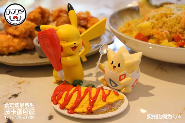 Pokemon KingFinger Studio Pikachu Omelet Rice Resin Statue 2