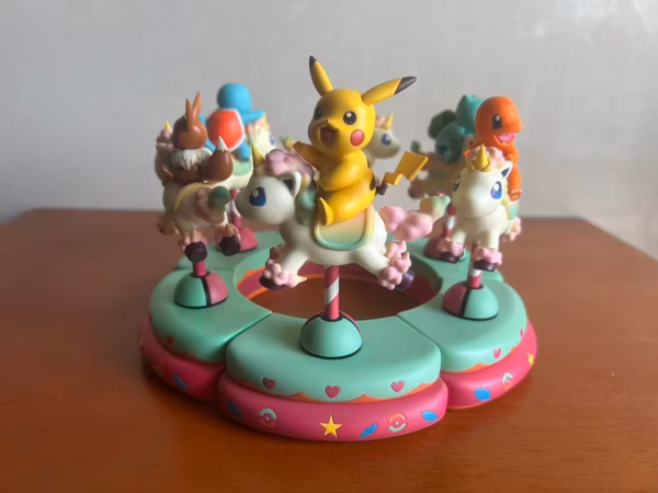 Pokemon Sun Studio Park Carousel Mew x Celebi x Jirachi Resin Statue 5