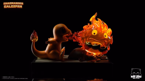 Pokemon X Howls Moving Castle MMLAND Studio Charmander x Calcifer Resin Statue 4