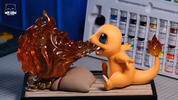 Pokemon X Howls Moving Castle MMLAND Studio Charmander x Calcifer Resin Statue 5
