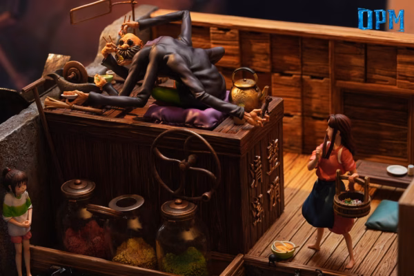 Spirited Away OPM Studio Chihiro x Kamaji x Lin Resin Statue 2