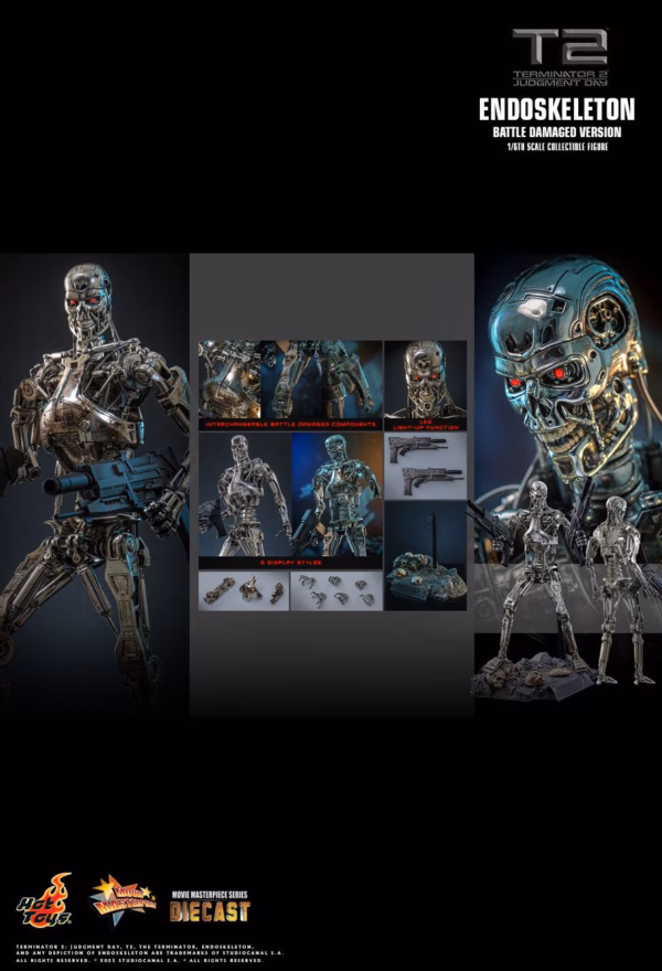 Terminator 2 Hot Toys Judgement Day Endoskeleton Battle Damage 5