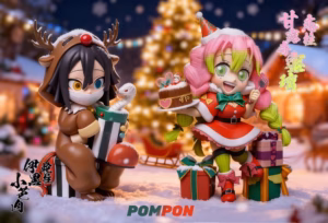 kimetsu No Yaiba PomPon Studio Christmas Iguro Obanai X Kanroji Mitsuri Resin Statue