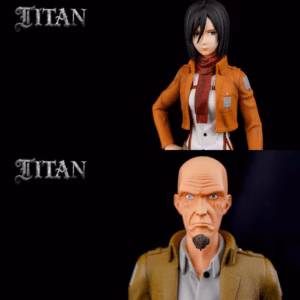 Attack On Titan Titan Studio Mikasa Ackerman x Keith Shadis Resin Statue