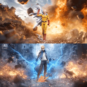One Punch Man PG Studio Saitama x Genos Resin Statue