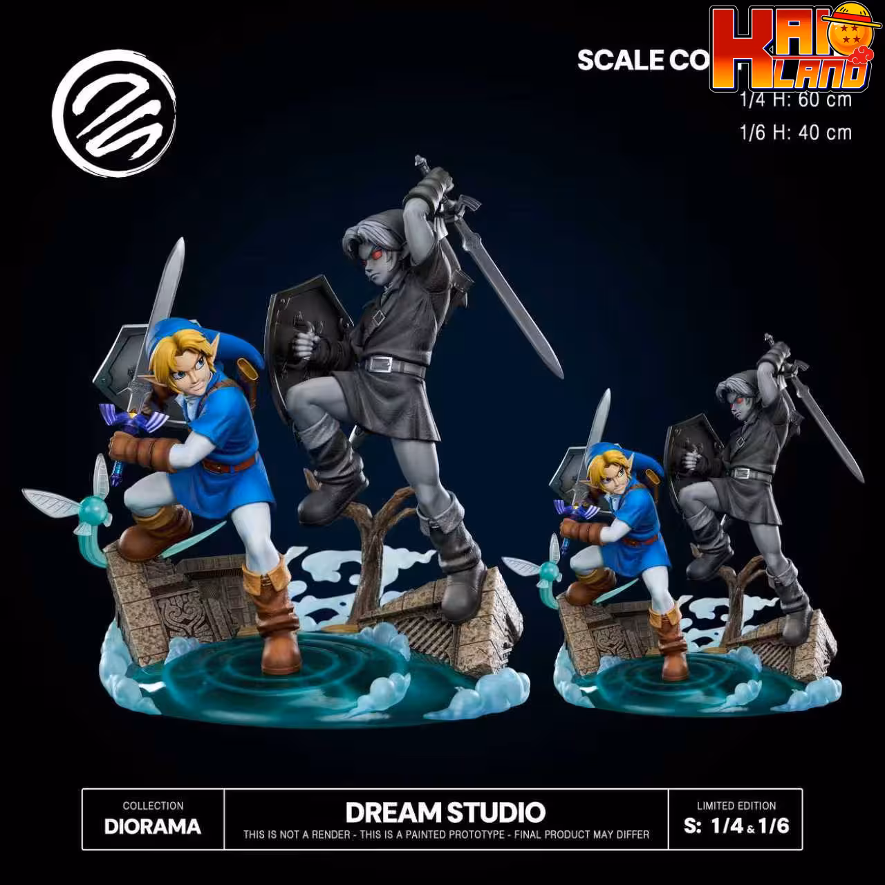 The Legend of Zelda Dream Studio Collectibles Link OoT vs Dark Link Diorama Resin Statue