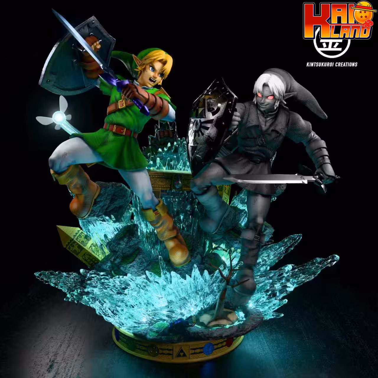 Legends of Zelda Kintsukuroi Creations Link VS Dark Link Resin Statue