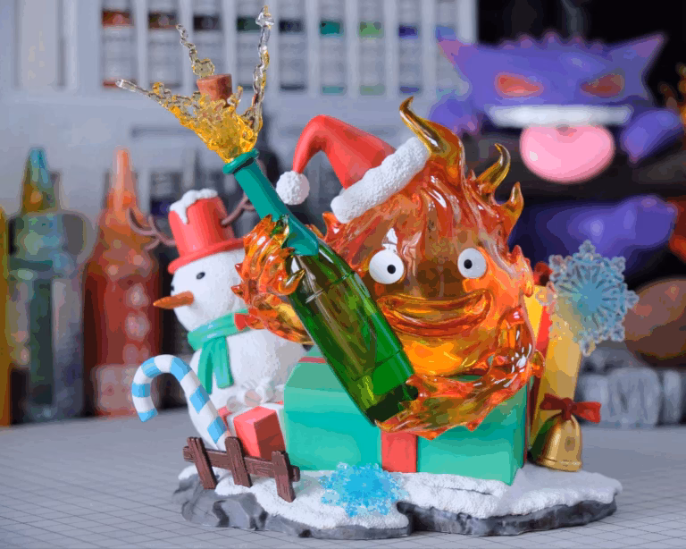 Howls Moving Castle MMLAND Studio Christmas Calcifer Resin Statue