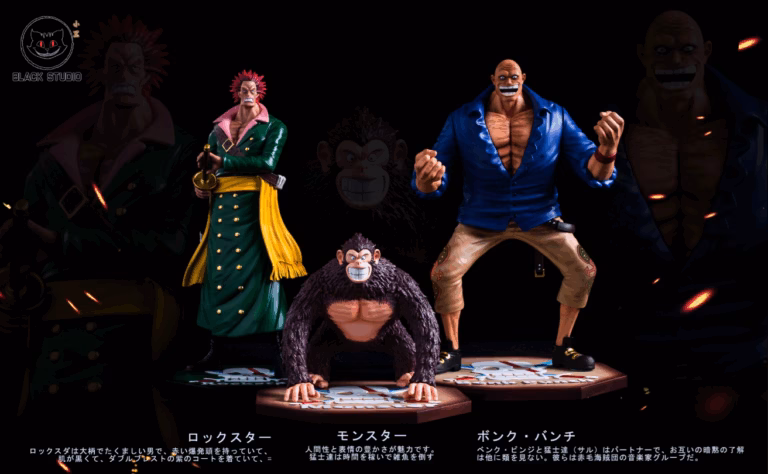 One Piece Black Studio Bonk Punch x Rockstar x Monster Resin Statue