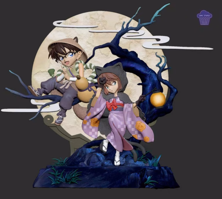 Detective Conan Cake Studio Hyakki Yagyo Conan x Haibara Ai Resin Statue