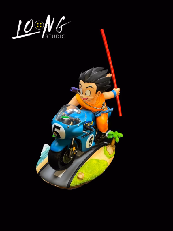 Dragon Ball Loong Studio Kid Goku Riding a Motorbike Resin Statue 2