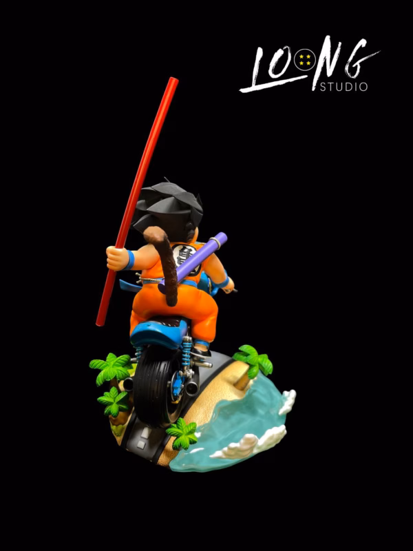 Dragon Ball Loong Studio Kid Goku Riding a Motorbike Resin Statue 3