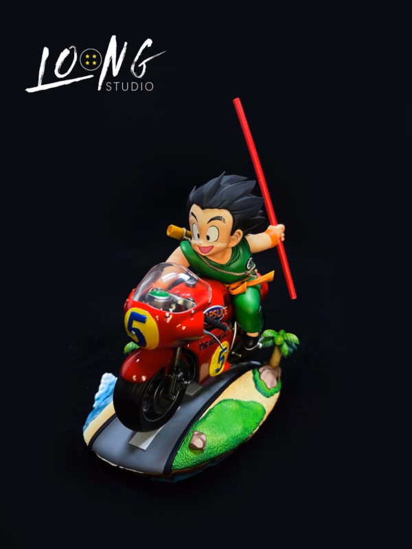 Dragon Ball Loong Studio Kid Goku Riding a Motorbike Resin Statue 4