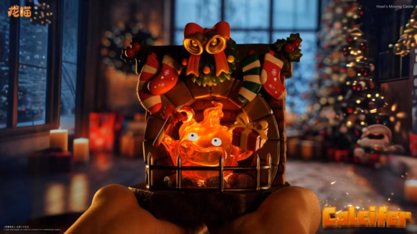 Howls Moving LongMiao Studio Christmas Calcifer Resin Statue 2