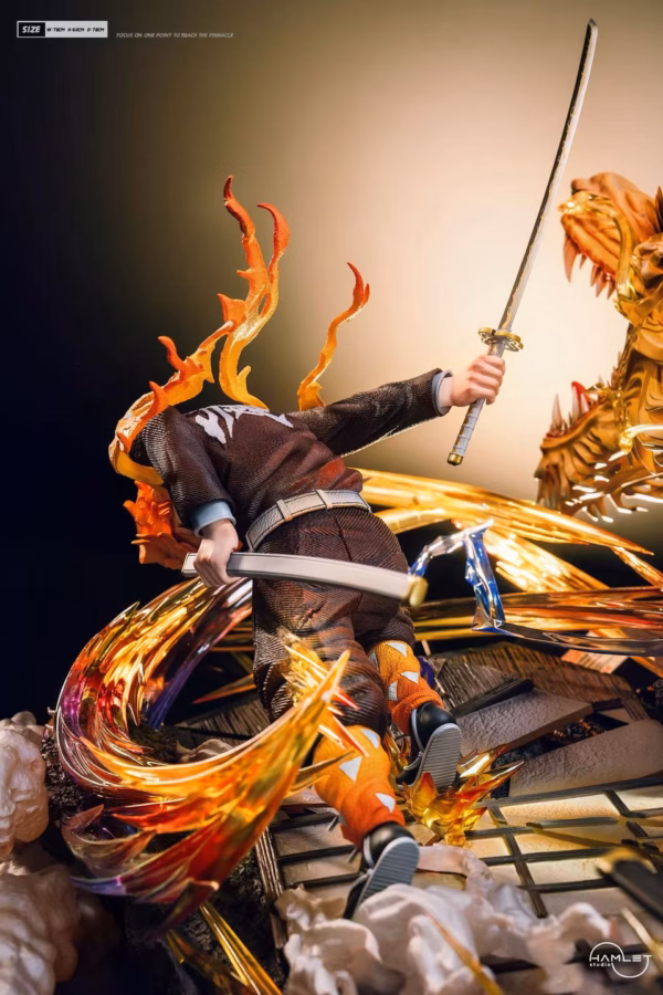 Kimetsu no Yaiba Hamlet Studio Flaming Thunder God Zenitsu Agatsuma Resin Statue 4
