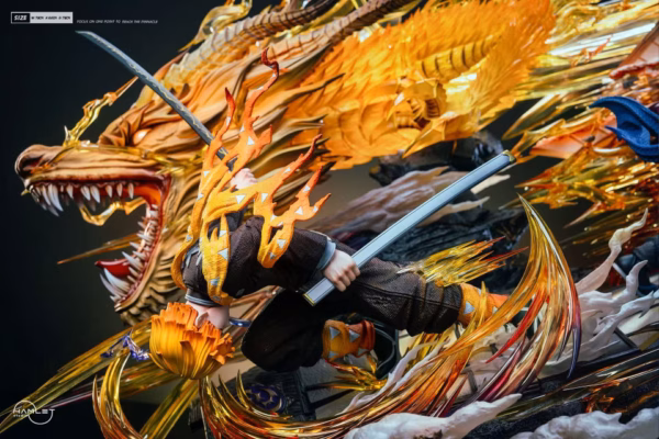 Kimetsu no Yaiba Hamlet Studio Flaming Thunder God Zenitsu Agatsuma Resin Statue 8