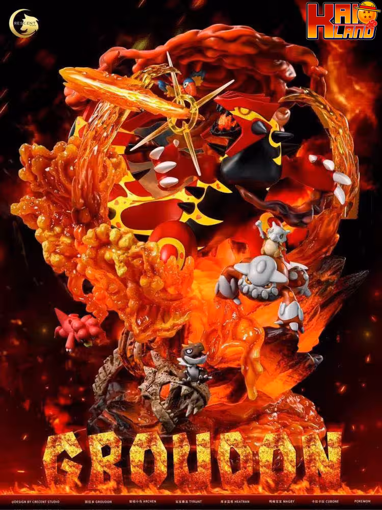 Pokemon Crescent Studio King Of Land Primal Reversion Groudon Resin Statue