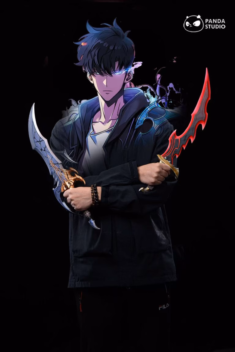 Solo Leveling Panda Studio Sung JinWoos Weapon Kasakas Venom Fang x Knight Killer Resin Statue