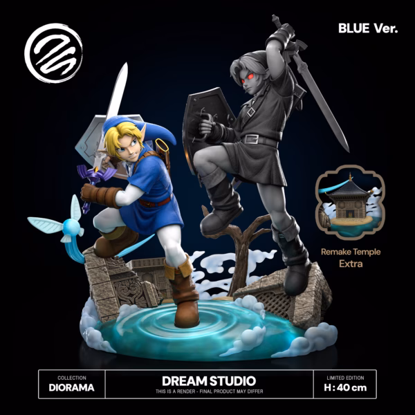 The Legend of Zelda Dream Studio Collectibles LINK OoT vs DARK LINK Diorama Resin Statue 1