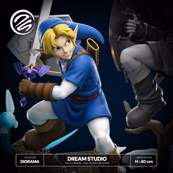 The Legend of Zelda Dream Studio Collectibles LINK OoT vs DARK LINK Diorama Resin Statue 6