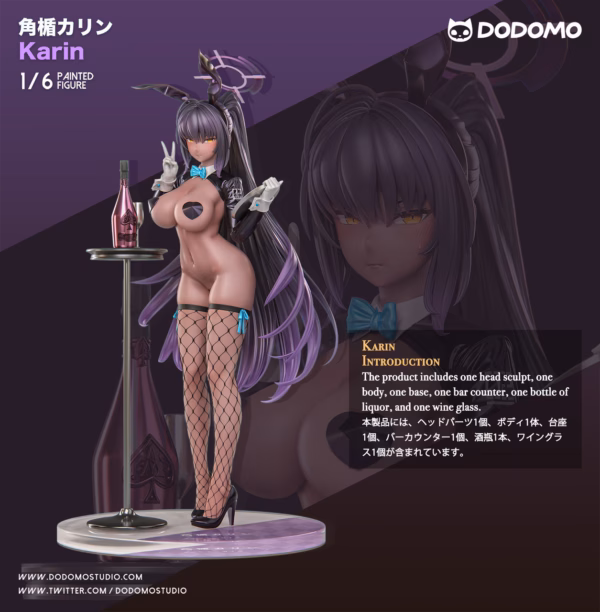 Blue Archive Dodomo Studio Karin Kakudate Stockings Reverse Bunny Girl Resin Statue 2