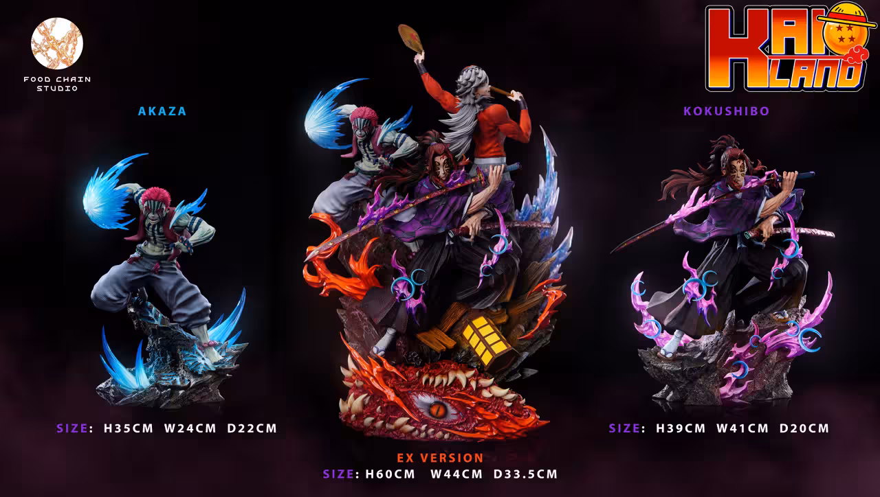Kimetsu no Yaiba Food Chain Studio Kokushibo x Akaza x Douma Resin Statue