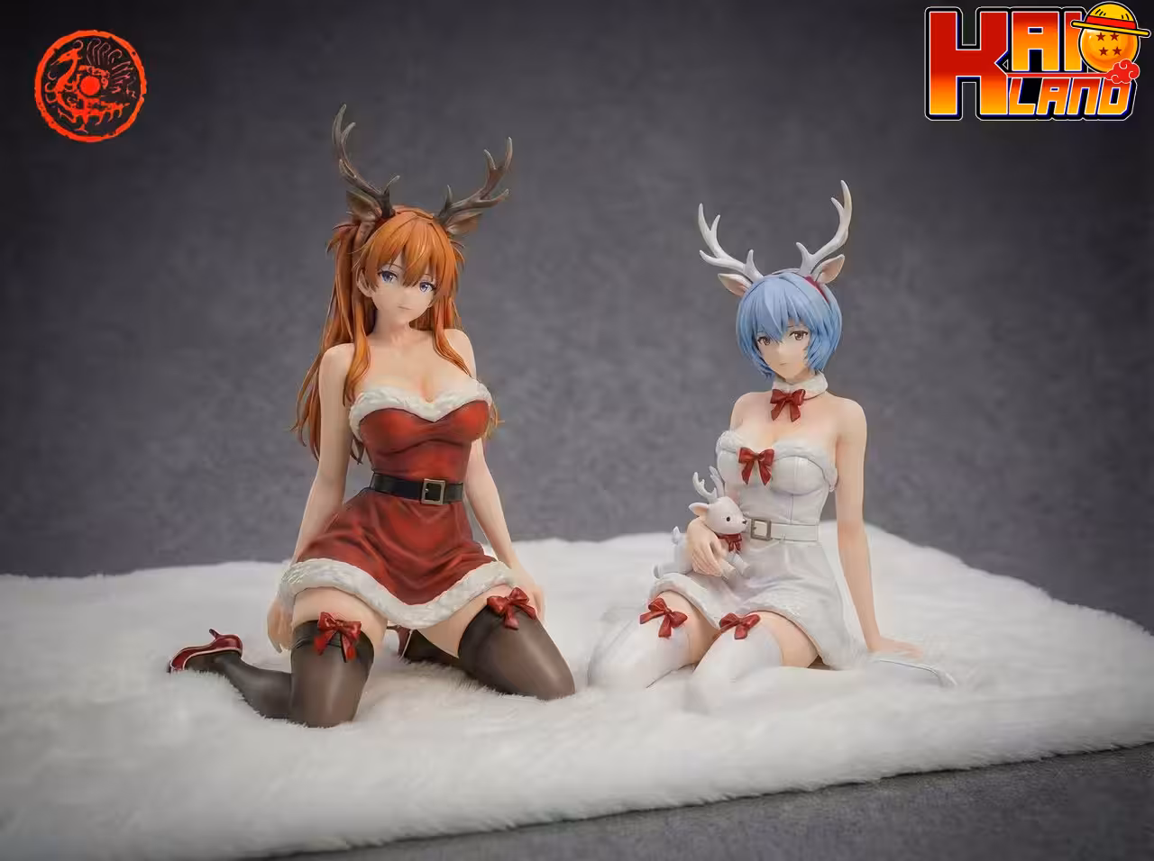 Neon Genesis Evangelion ZQ Studio Christmas Ayanami Rei x Asuka Resin Statue