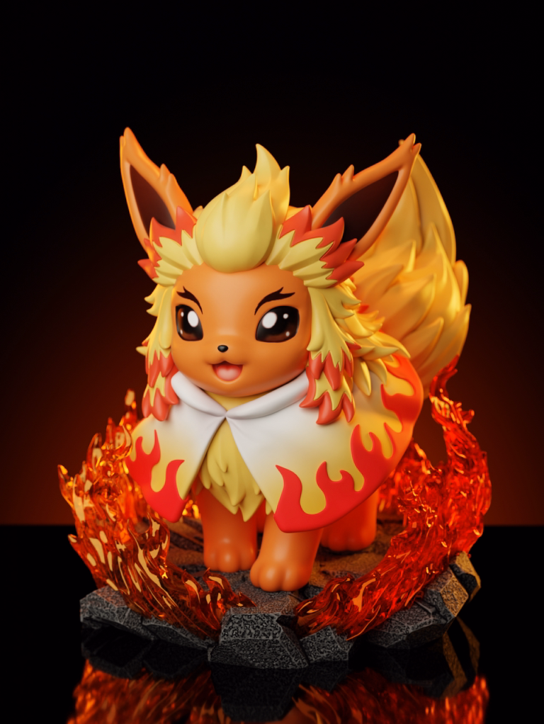 Pokemon ZH Studio Flareon Cos Rengoku Kyoujurou Resin Statue