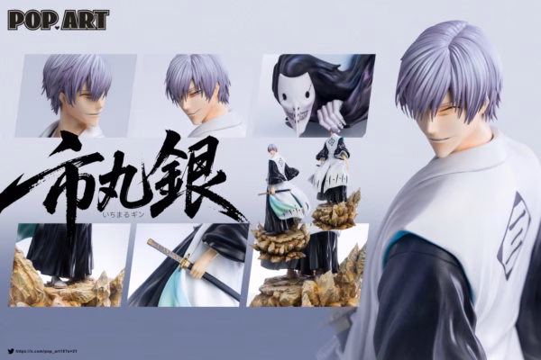 Bleach Pop Art Studio Ichimaru Gin Resin Statue 3