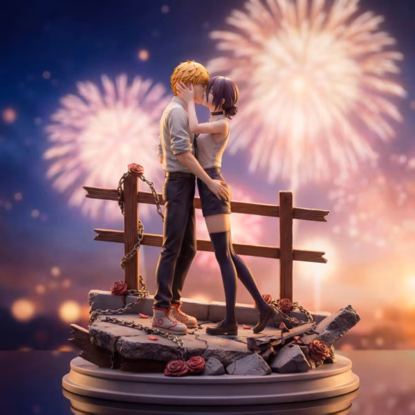 Chainsaw Man PINK Studio Denji x Reze Kiss Resin Statue 2