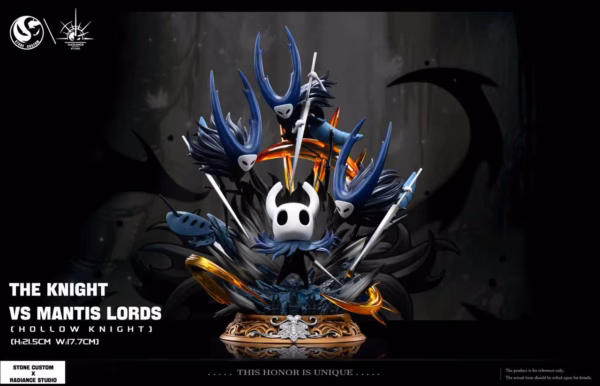 Hollow Knight Stone Custom x Radiance Studio The Knight vs Mantis Lords Resin Statue 1